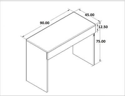 Arya Novella Mode Çekmeceli Beyaz Makyaj Masası/Dresuar/Çalışma Masası Make Up Desk_Kopya(1) - 4