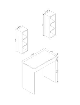 Arya Novella Raflı ve Çekmeceli Beyaz Makyaj Masası/Dresuar/Calışma Masası Make Up Desk Raflı - 5